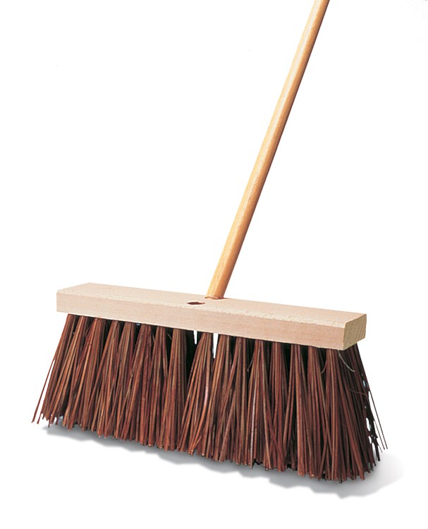 Street Broom FG9B2200 is a street sweep for the most demanding rough surfaces. Wide flared ends for greater floor coverage and ease when sweeping close to walls or curbs. Accepts tapered handles. Hardwood Block. Palmyra Fill. Handles sold separately.