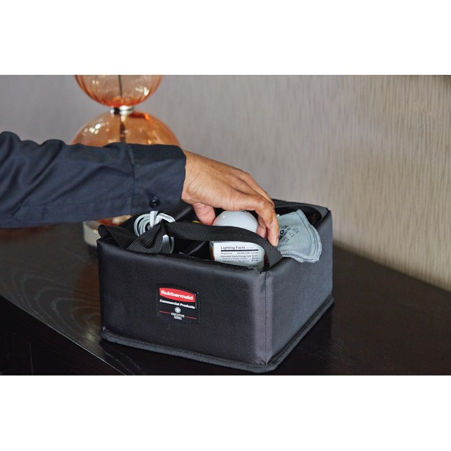 The Executive Quick Cart Caddy is great for organizing amenities with its adjustable and removable dividers.