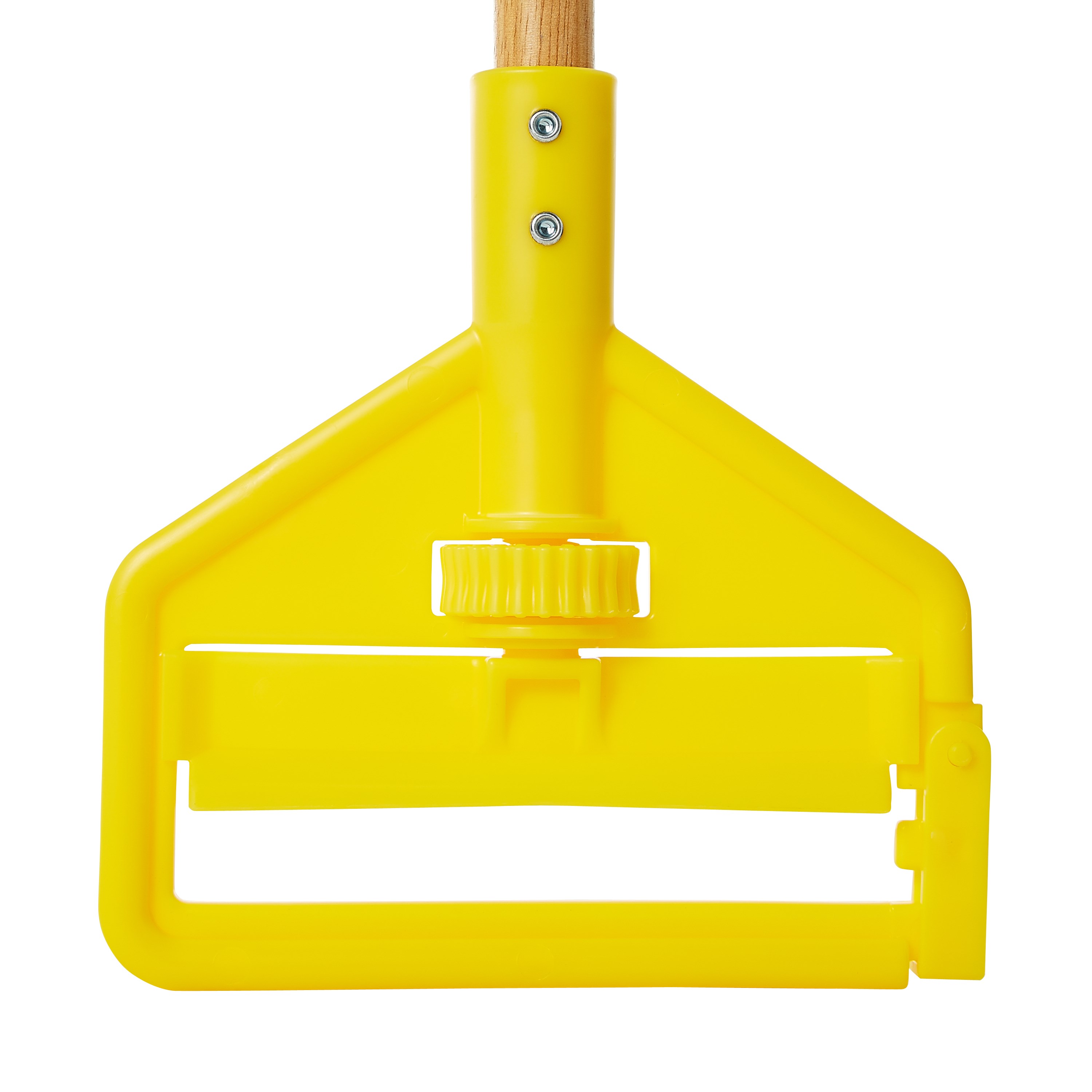Invader® Side-Gate Mop Handle makes removing and replacing mop heads easy and efficient. Thumbwheel clamps the mop firmly in place; should be used with 1"  headband mops only.