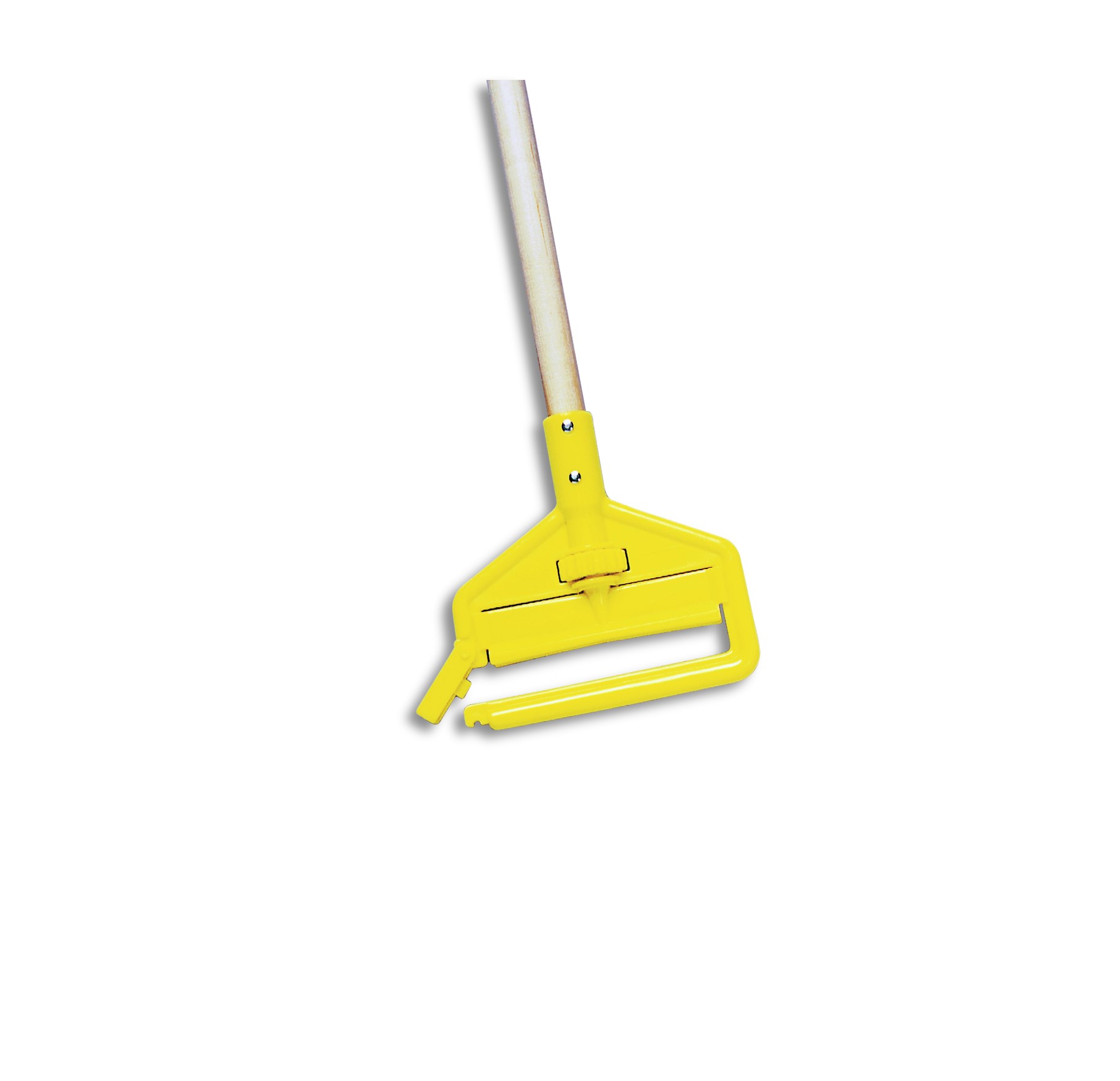 Invader® Side-Gate Mop Handle makes removing and replacing mop heads easy and efficient. Thumbwheel clamps the mop firmly in place; should be used with 1"  headband mops only.