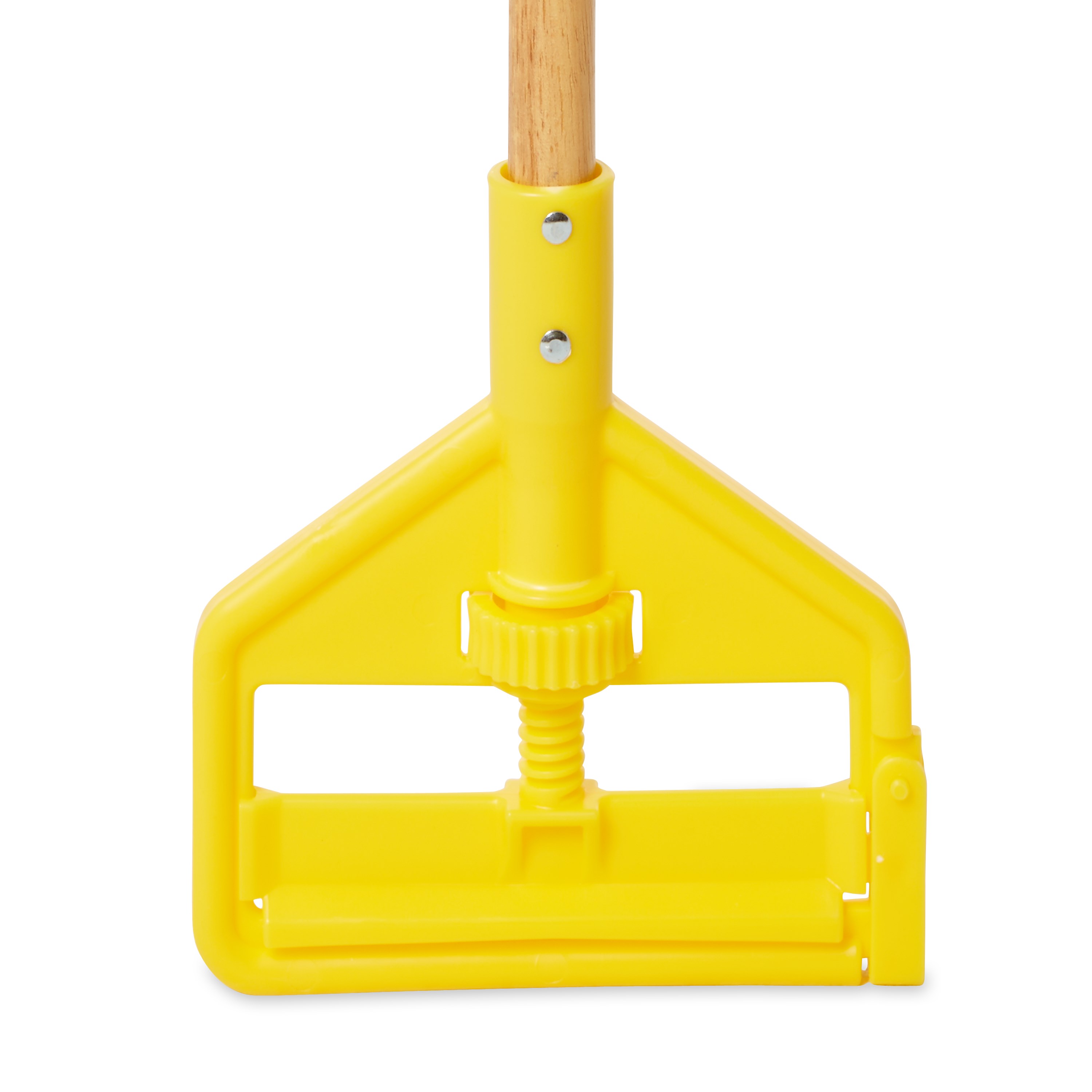 Invader® Side-Gate Mop Handle makes removing and replacing mop heads easy and efficient. Thumbwheel clamps the mop firmly in place; should be used with 1"  headband mops only.