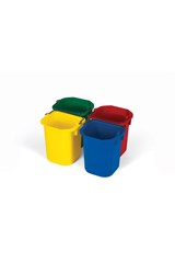 4 seaux de désinfection de 4,7 l - bleu, rouge, jaune, vert