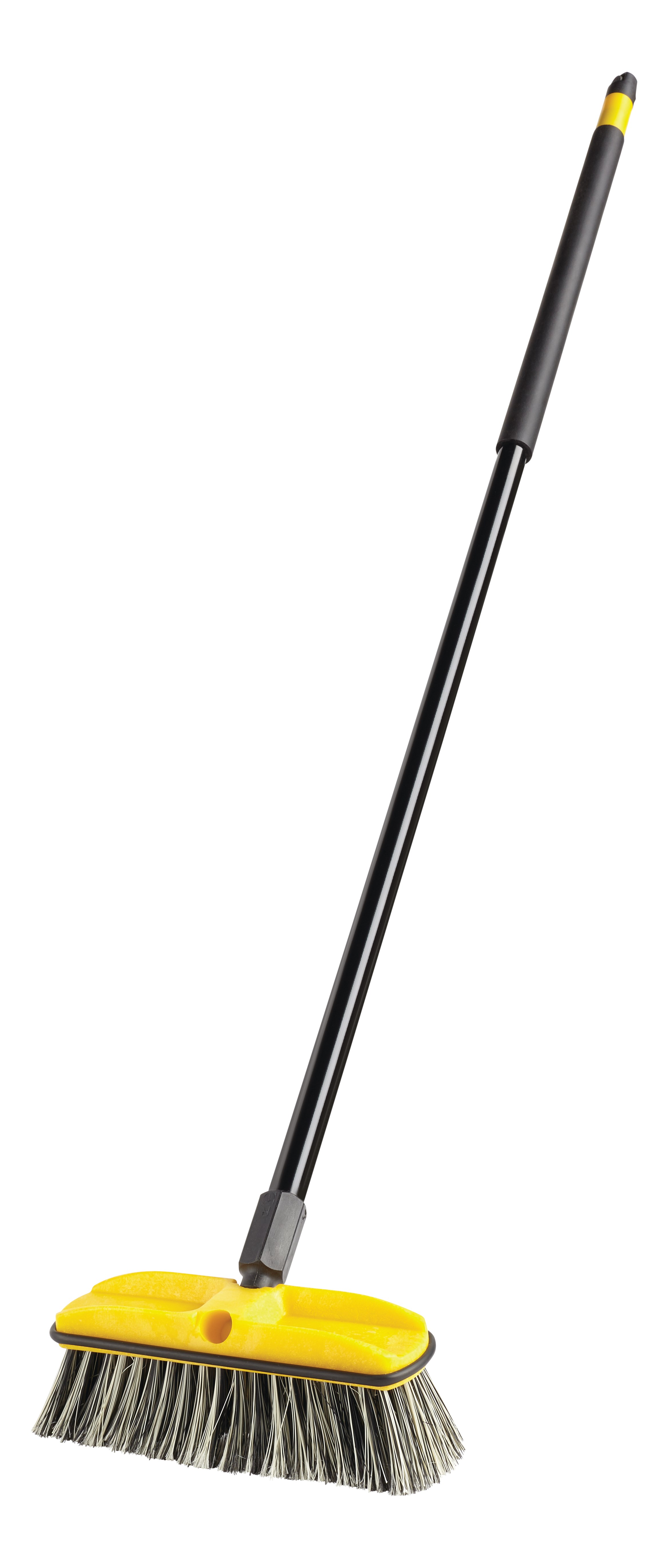 Polystyrene bristles are resistant to water, wear, and shearing. Bristles are split-tipped to make them softer and better able to trap fine dirt particles on smooth surfaces than regular bristles.