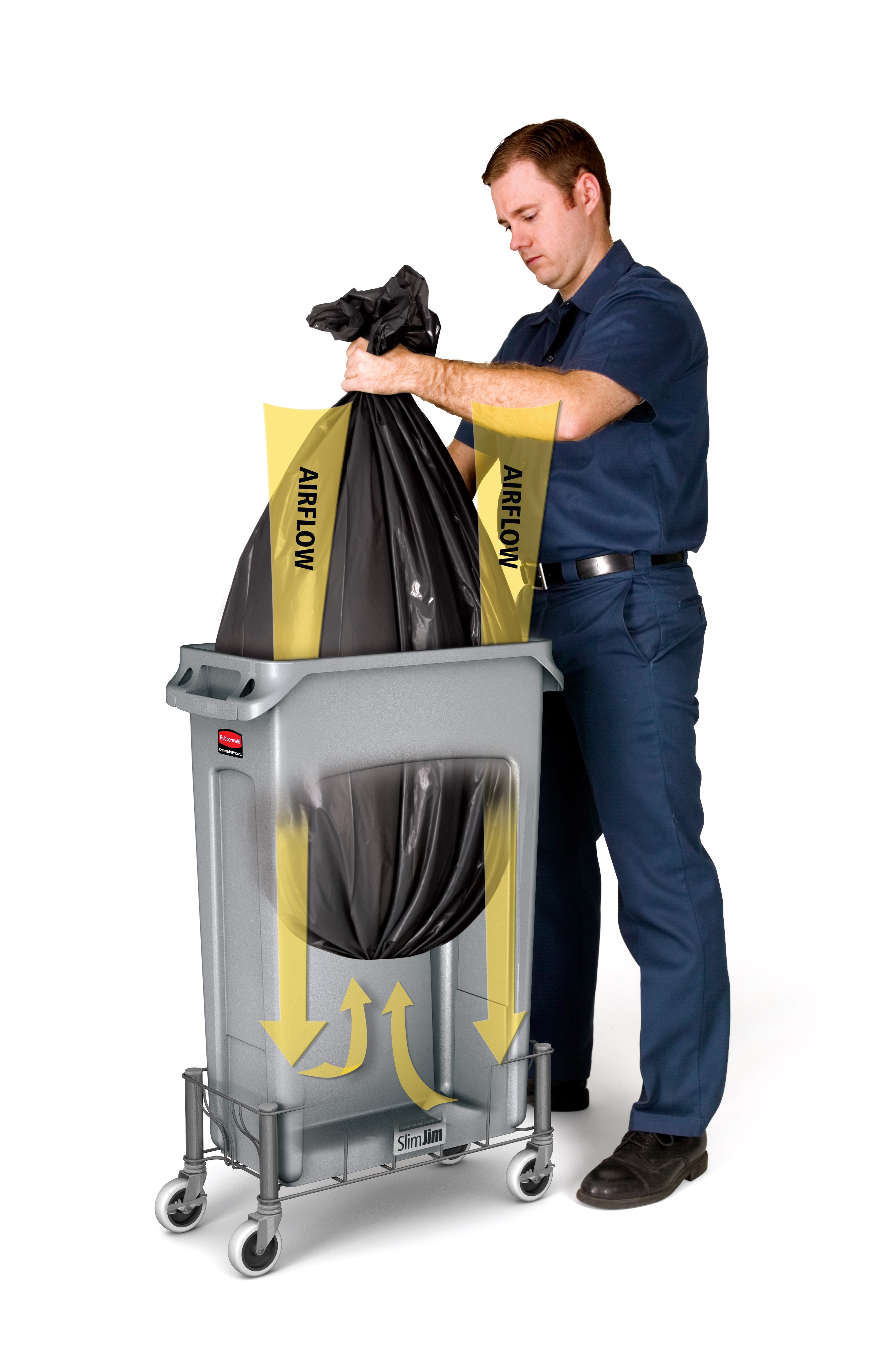 The Rubbermaid Commercial Slim Jim® containers with venting channels offer uncompromised performance in constrained spaces.