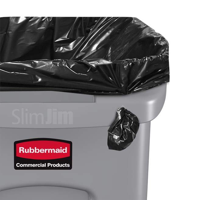 The Rubbermaid Commercial Slim Jim® containers with venting channels offer uncompromised performance in constrained spaces.