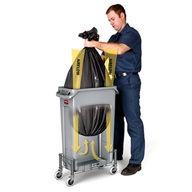 The Rubbermaid Commercial Slim Jim® containers with venting channels offer uncompromised performance in constrained spaces.