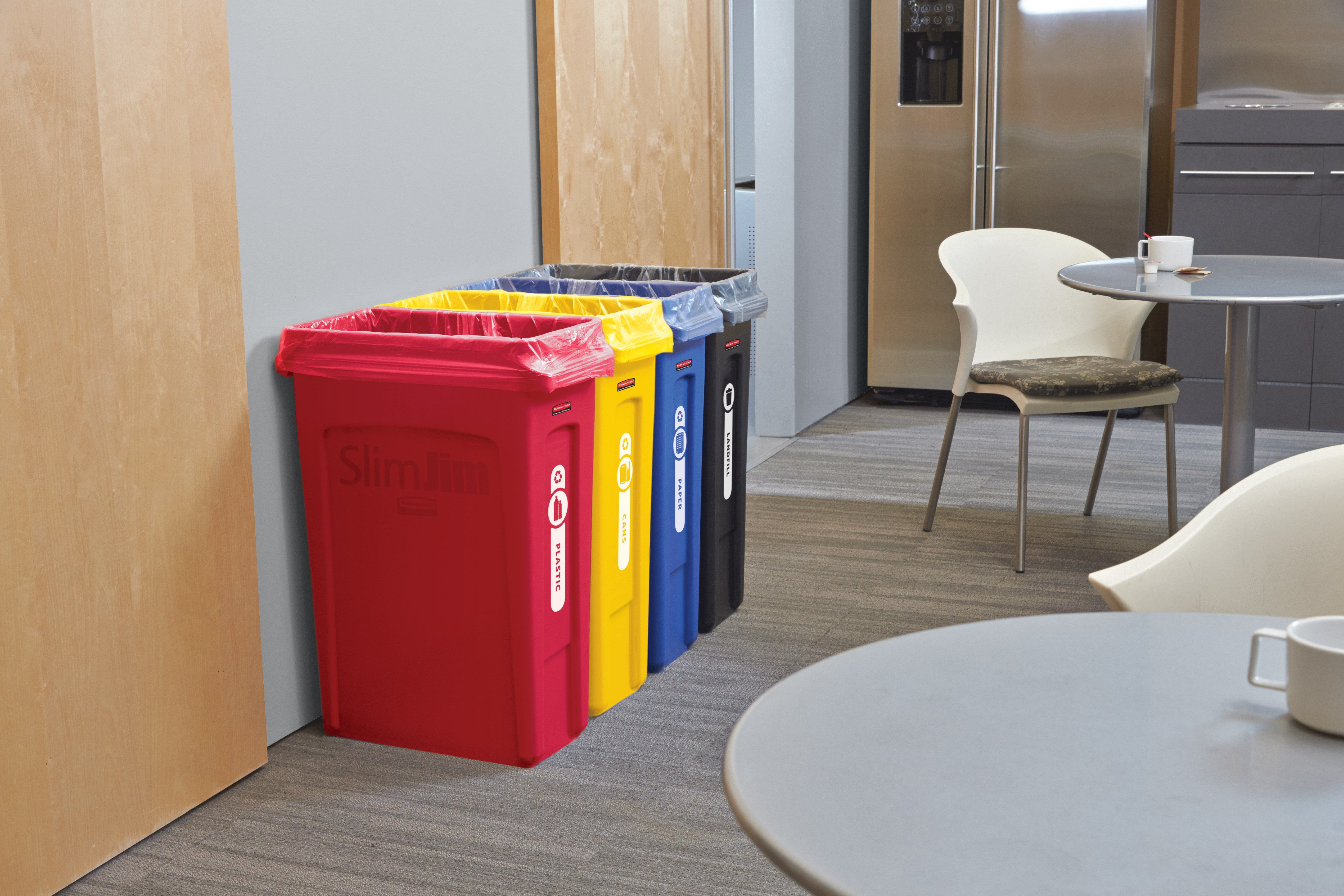 The Rubbermaid Commercial Slim Jim® containers with venting channels offer uncompromised performance in constrained spaces.
