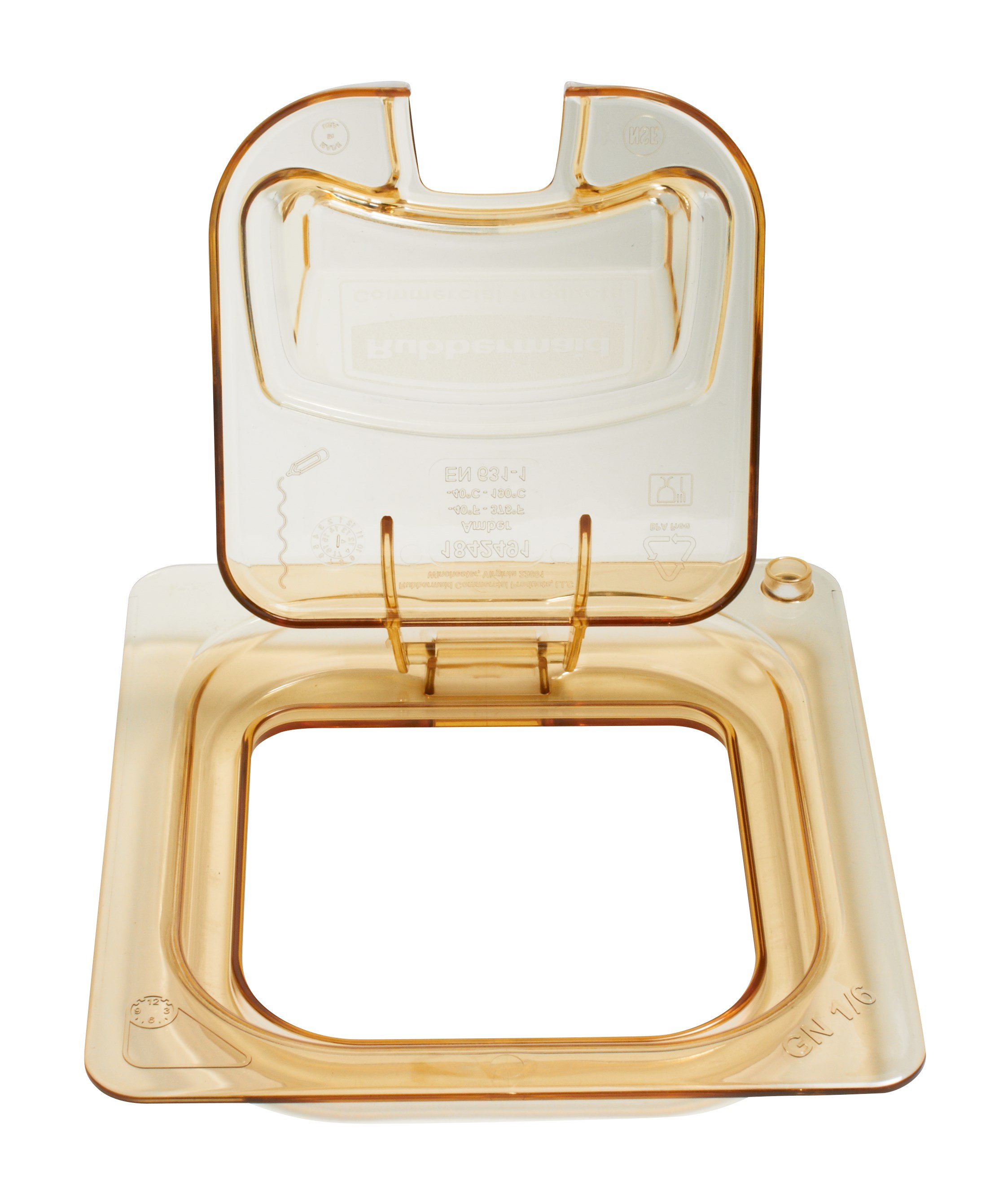 Flip lids allow of easy access to pan contents without having to remove the entire lid.  Available in both notched and solid versions.