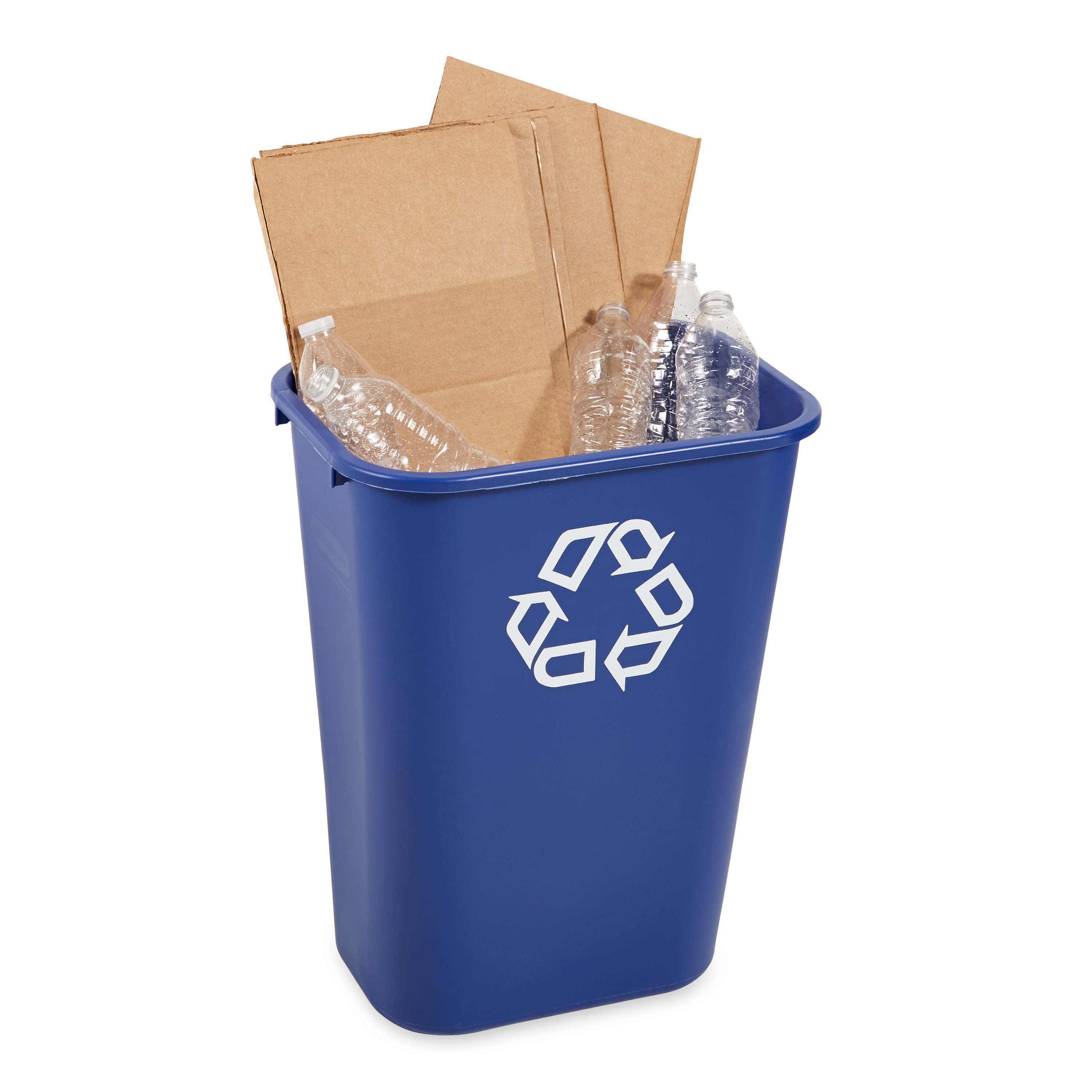 The Rubbermaid Commercial Deskside containers are space-efficient, economical, and an easy and an effective deskside recycling solution.