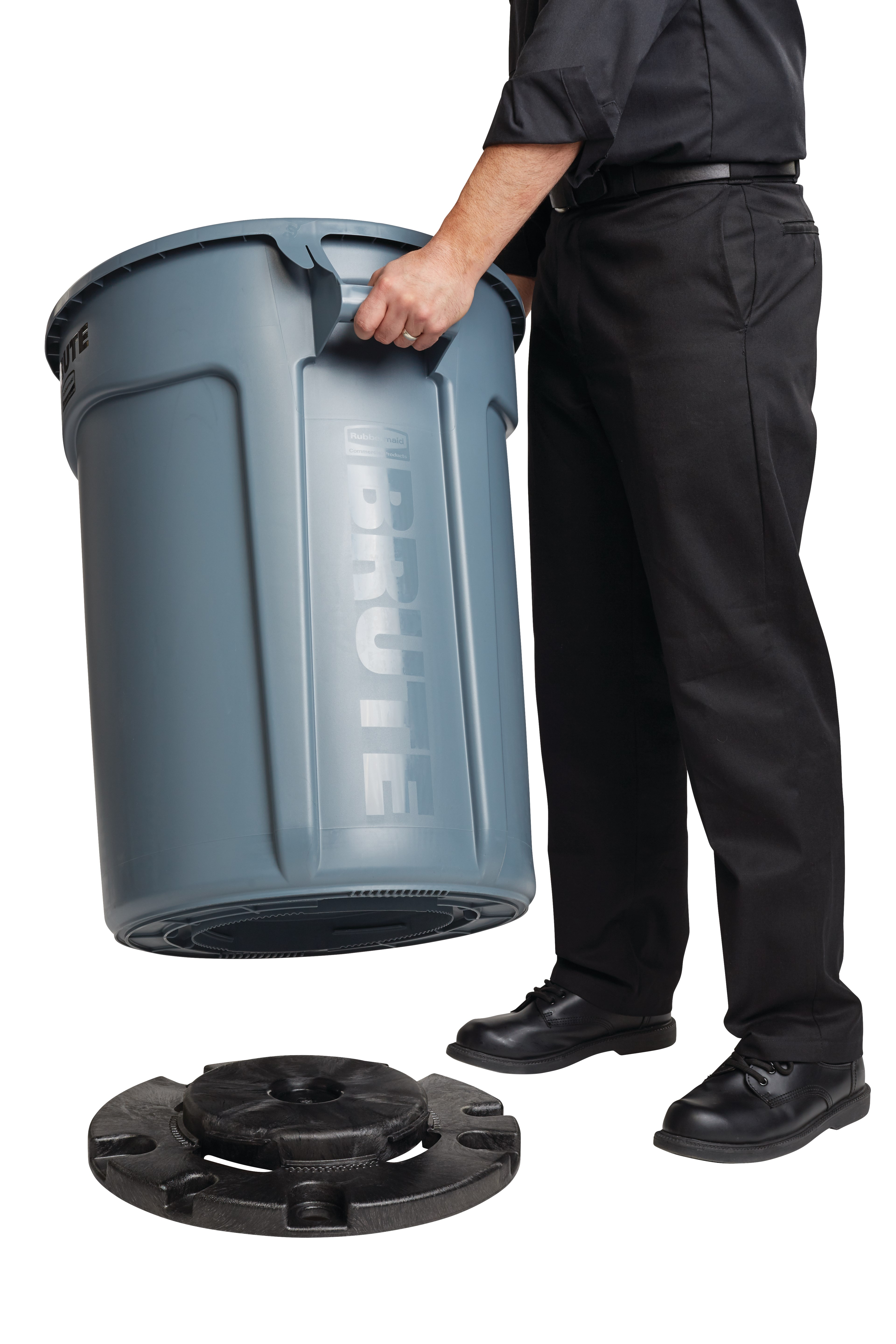 The BRUTE® Anchor secures BRUTE containers to concrete surfaces for a lifetime of use. The structural foam base fits any 20, 32, 44, and 55-gallon BRUTE container and is guaranteed to never fade, rust, chip, dent or peel.