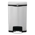 The Rubbermaid Commercial Impressions™ Step-On Container features a slim profile and small footprint to fit in tightest spaces. Impressions™ Step-On containers are constructed with premium-quality materials and meet the needs of any environment with efficiency, safety, and durability.