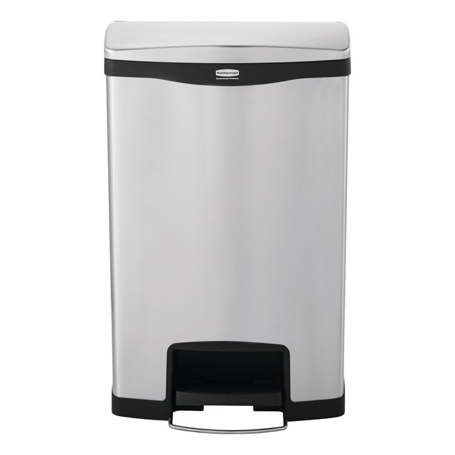 The Rubbermaid Commercial Impressions™ Step-On Container features a slim profile and small footprint to fit in tightest spaces. Impressions™ Step-On containers are constructed with premium-quality materials and meet the needs of any environment with efficiency, safety, and durability.