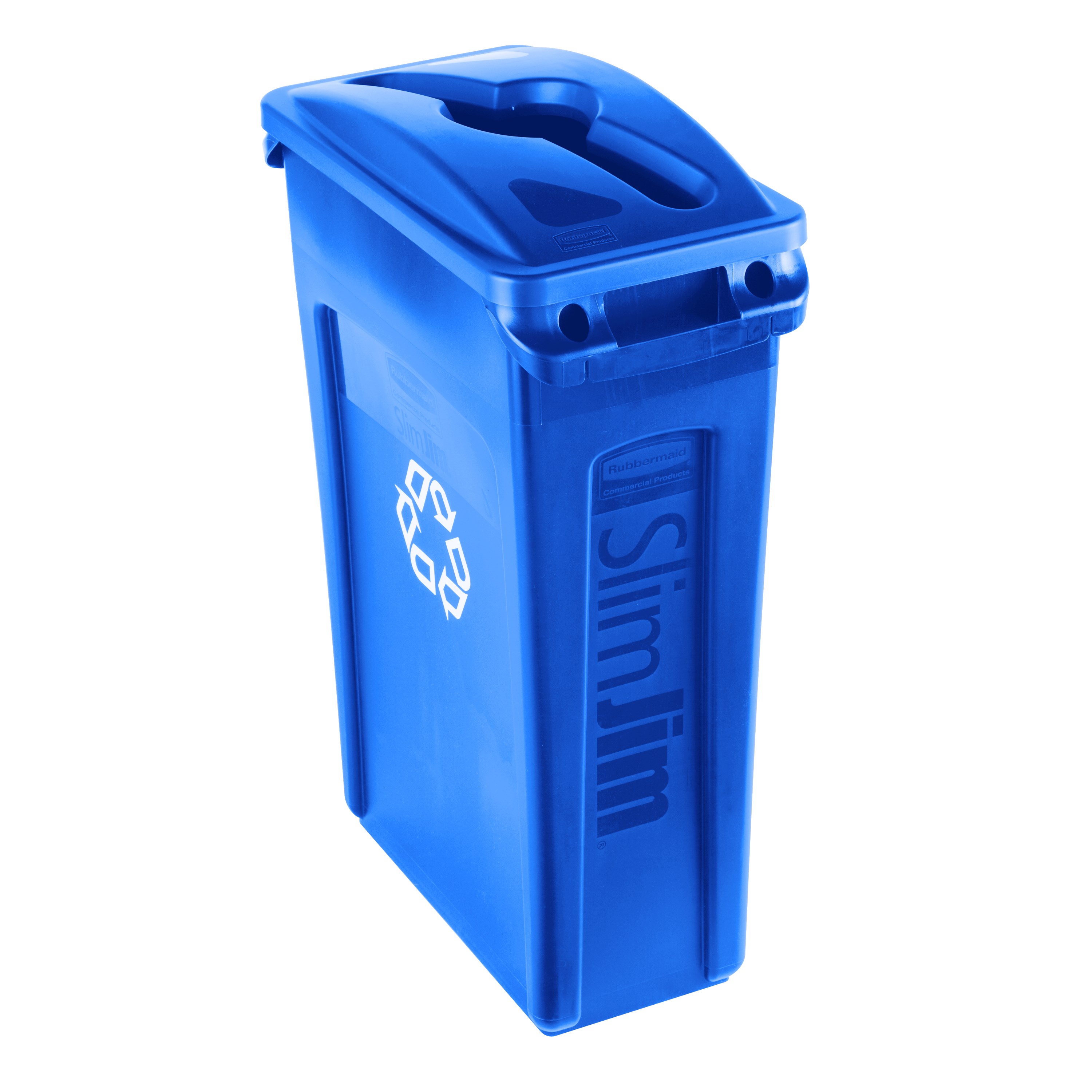 Slim Jim® Recycling Lids facilitate waste and recycling sortation with interchangeable, color-coded tops.