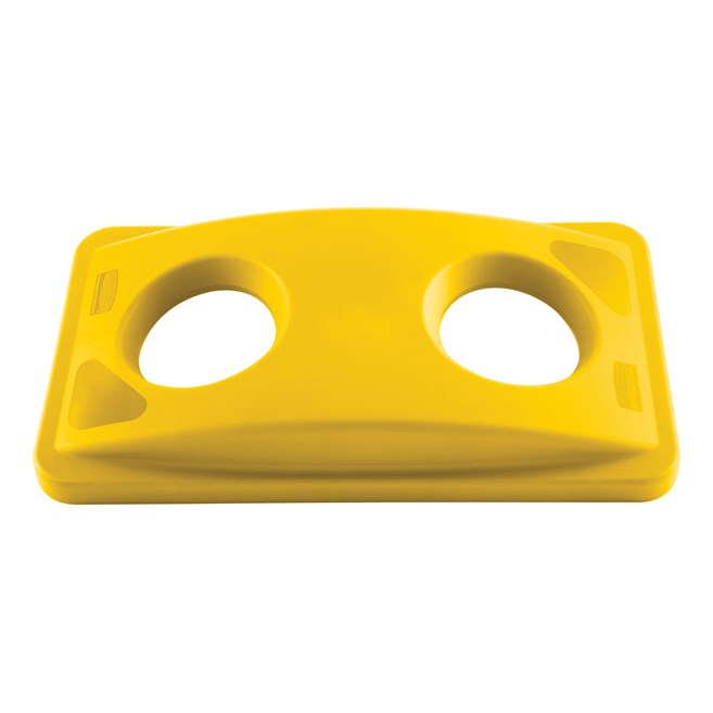 Slim Jim® Recycling Lids facilitate waste and recycling sortation with interchangeable, color-coded tops.