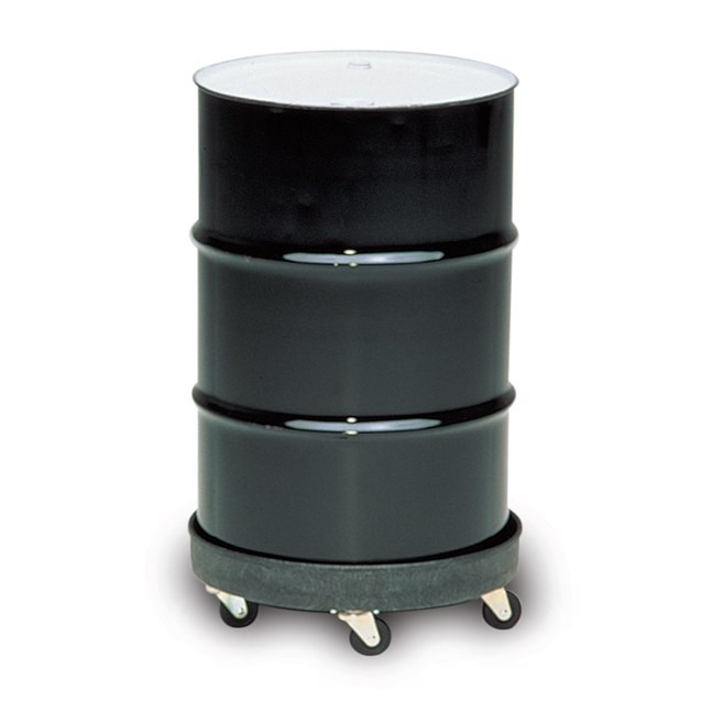 The Rubbermaid Commercial Universal Drum Dolly Cart quickly and easily transports waste containers up to 500 lbs. throughout your facility.