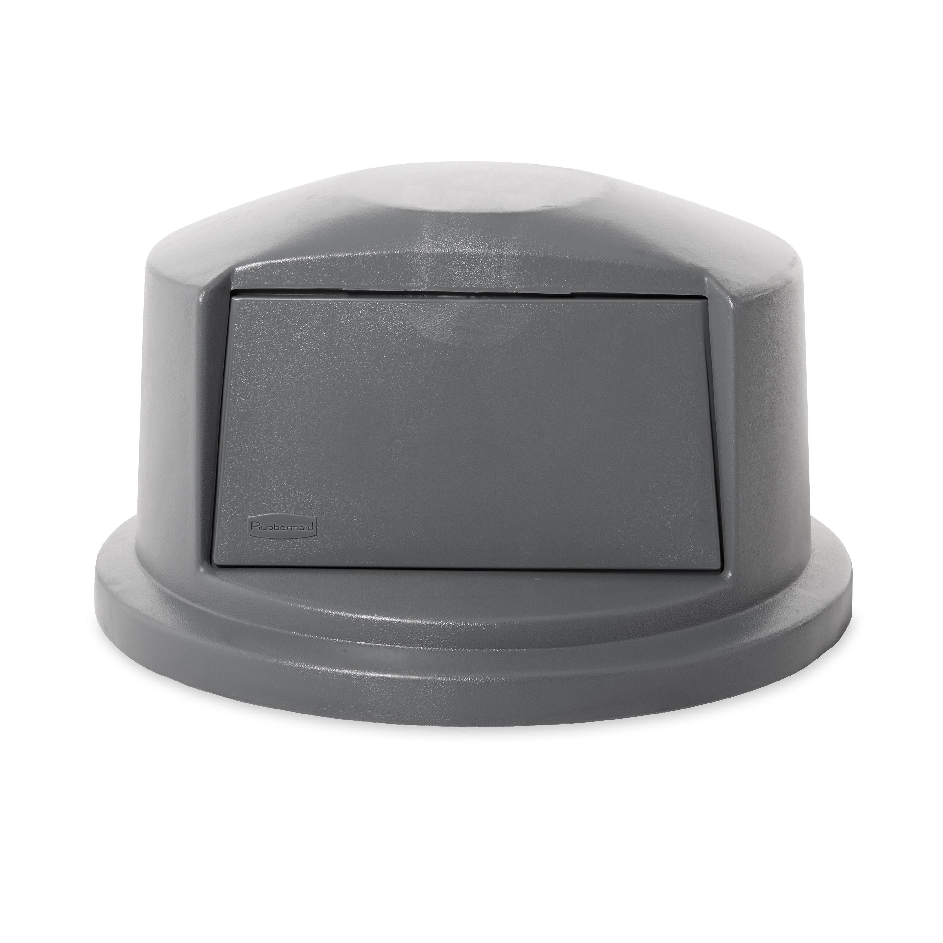 The Rubbermaid Commercial Vented BRUTE® Dome Top Lid is built tough with a snap-lock design for a perfect fit. A spring door makes trash disposal easy and prevents insects from entering the receptacle.