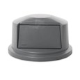 The Rubbermaid Commercial Vented BRUTE® Dome Top Lid is built tough with a snap-lock design for a perfect fit. A spring door makes trash disposal easy and prevents insects from entering the receptacle.