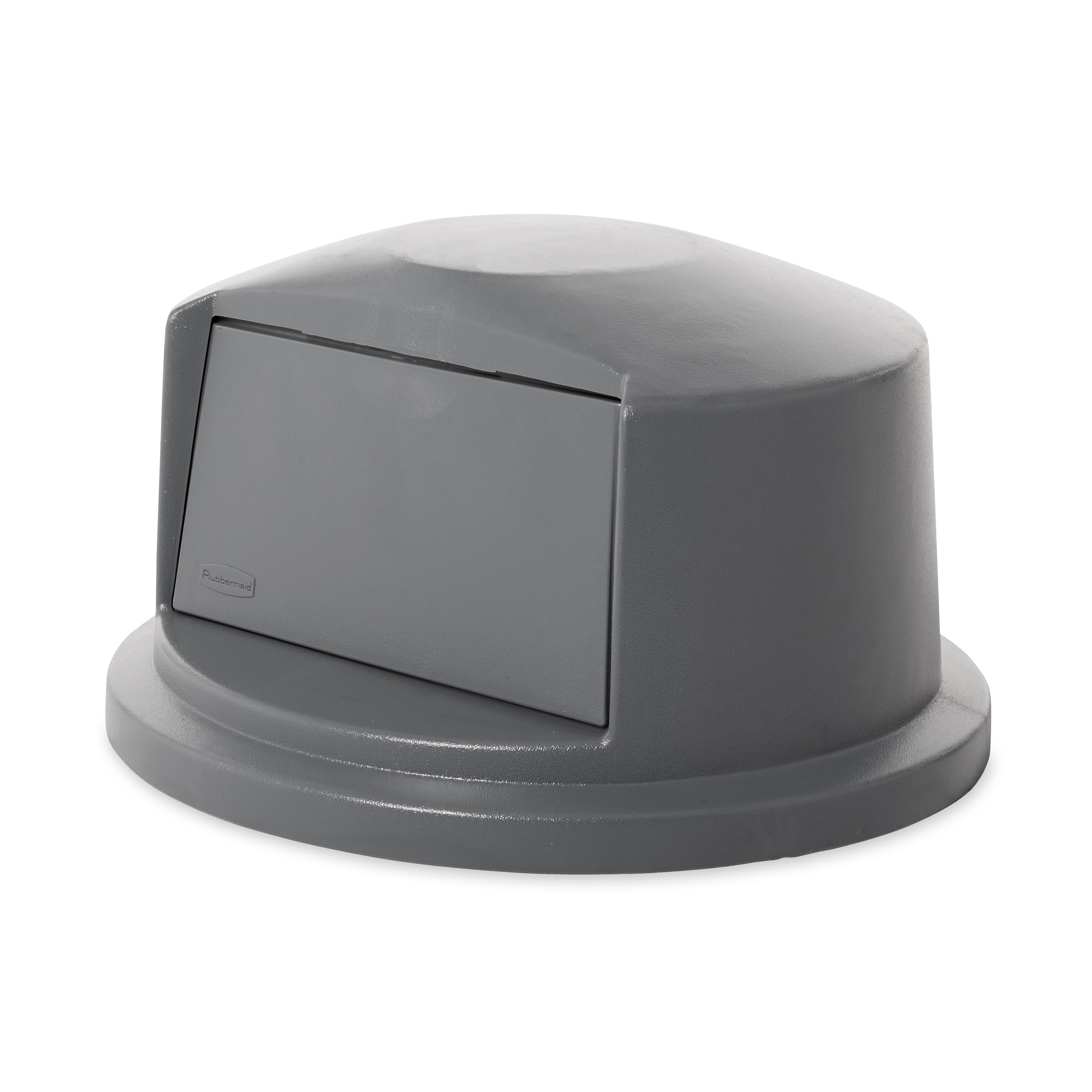 The Rubbermaid Commercial Vented BRUTE® Dome Top Lid is built tough with a snap-lock design for a perfect fit. A spring door makes trash disposal easy and prevents insects from entering the receptacle.