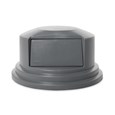 The Rubbermaid Commercial Vented BRUTE® Dome Top Lid is built tough with a snap-lock design for a perfect fit. A spring door makes trash disposal easy and prevents insects from entering the receptacle.
