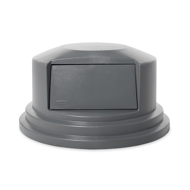 The Rubbermaid Commercial Vented BRUTE® Dome Top Lid is built tough with a snap-lock design for a perfect fit. A spring door makes trash disposal easy and prevents insects from entering the receptacle.