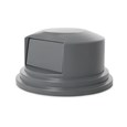 The Rubbermaid Commercial Vented BRUTE® Dome Top Lid is built tough with a snap-lock design for a perfect fit. A spring door makes trash disposal easy and prevents insects from entering the receptacle.