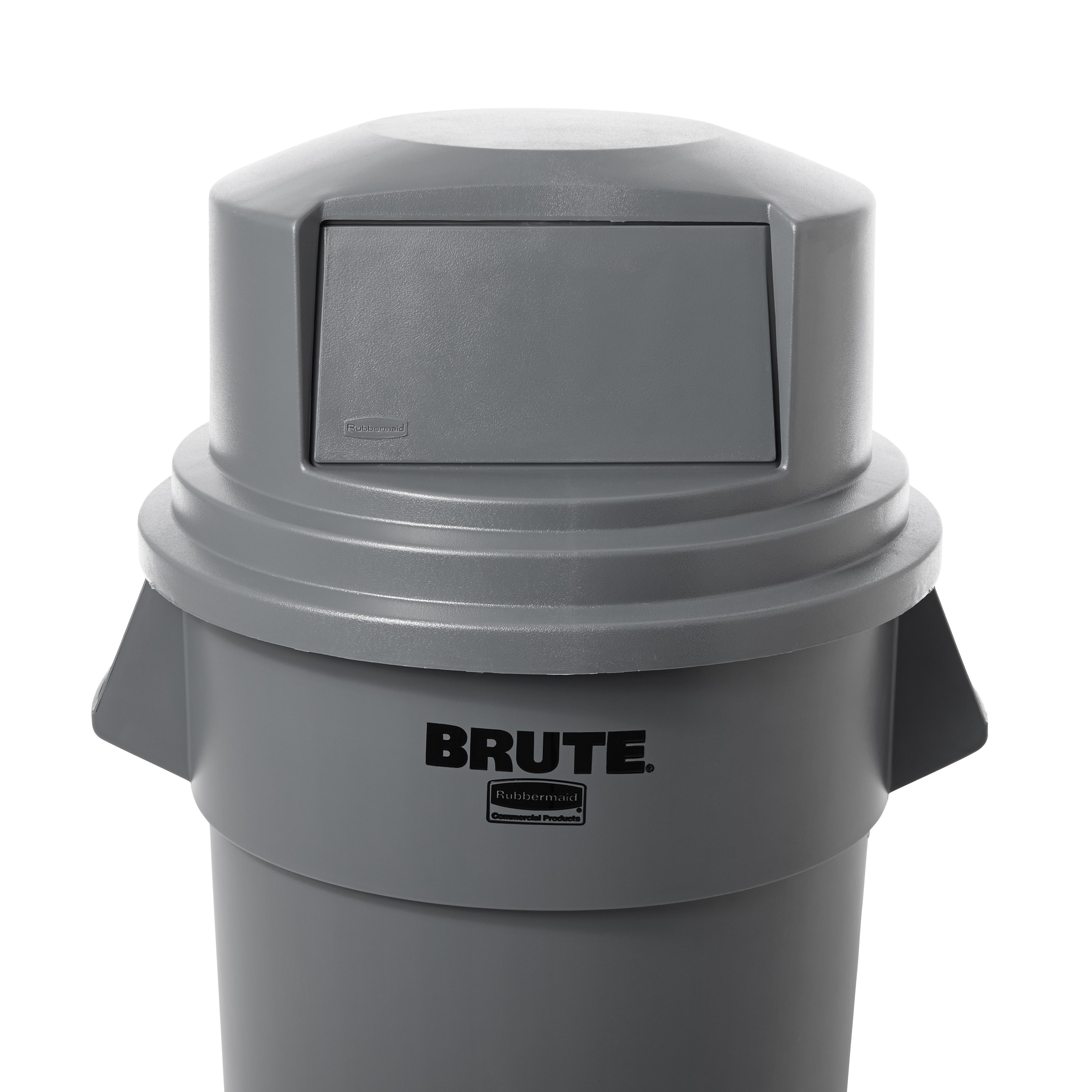 Rubbermaid Commercial Vented BRUTE® Dome Top Lidは、スナップロック式でぴったりフィット。スプリングドアでゴミ捨てが簡単で、虫の侵入も防ぎます。