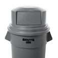 The Rubbermaid Commercial Vented BRUTE® Dome Top Lid is built tough with a snap-lock design for a perfect fit. A spring door makes trash disposal easy and prevents insects from entering the receptacle.
