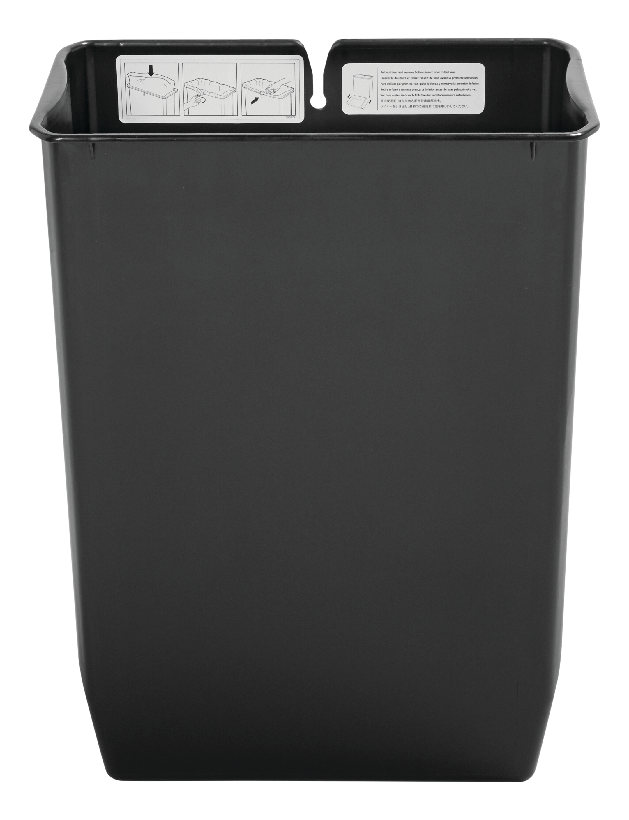 Le bac contribue à prolonger la durée de vie du collecteur à pédale Rubbermaid Slim Jim® version étroite (vendu séparément). En plastique non poreux résistant, ce bac est pourvu de contours lisses pour faciliter le nettoyage et de bandes de retenue qui maintiennent les sacs poubelle en place.