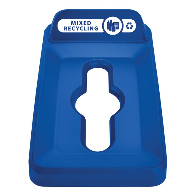 Slim Jim® recycling lids are designed to make recycling easier with consistent color-coding, lid openings and waste stream options