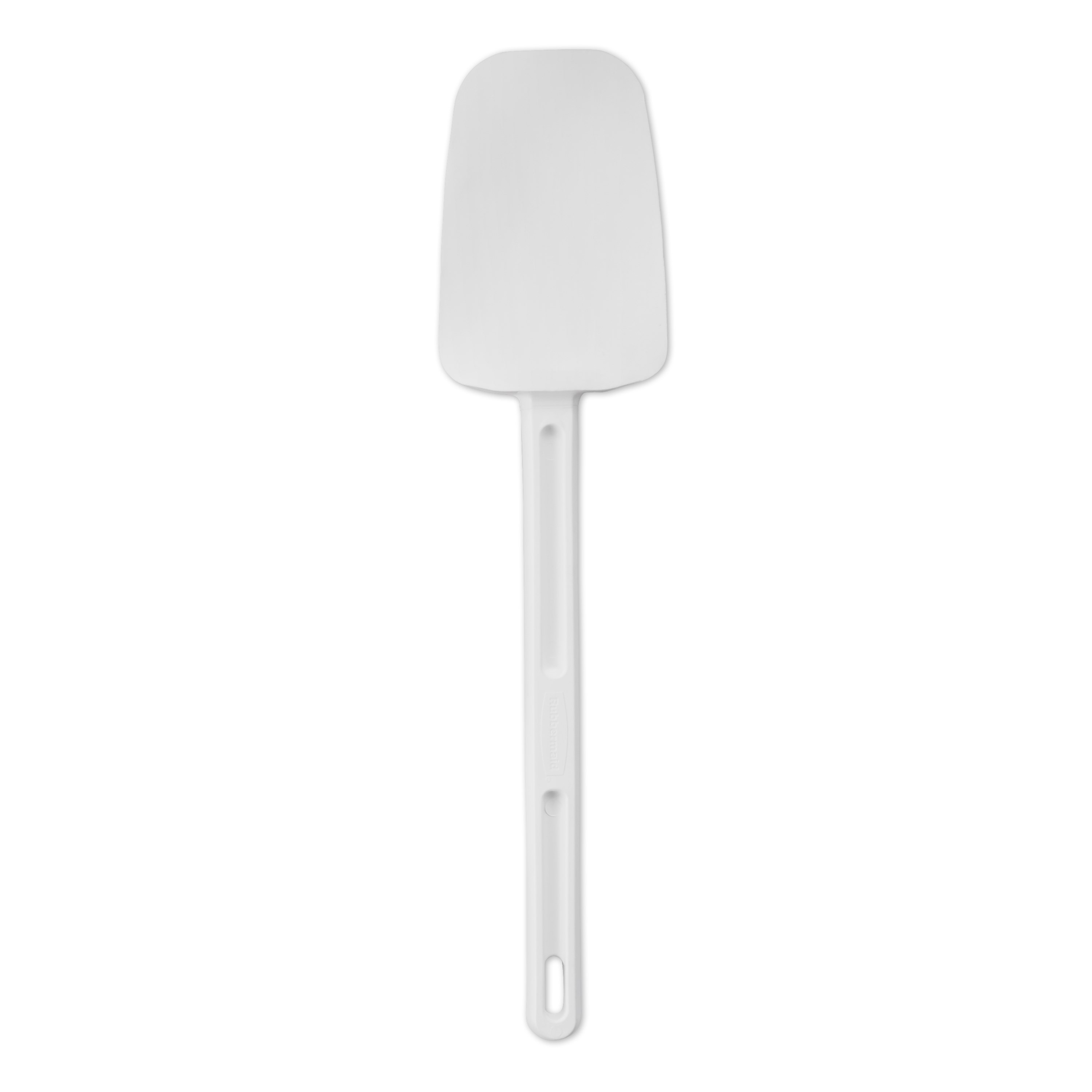 The Rubbermaid Commercial Spatula features traditional flat blades for scraping and spoon-shaped blades for easy spooning, scooping, and spreading.