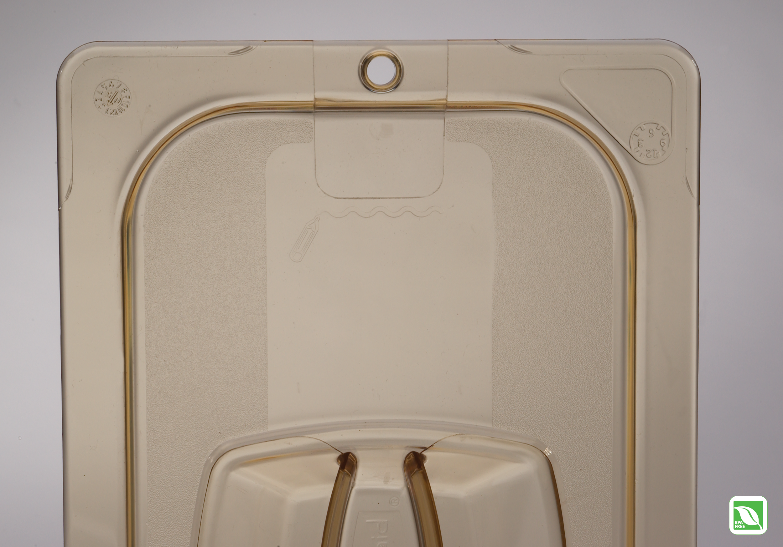 Couvercle de bac ultrarésistant pour aliments chauds avec poignée et trou pour un séchage hygiénique