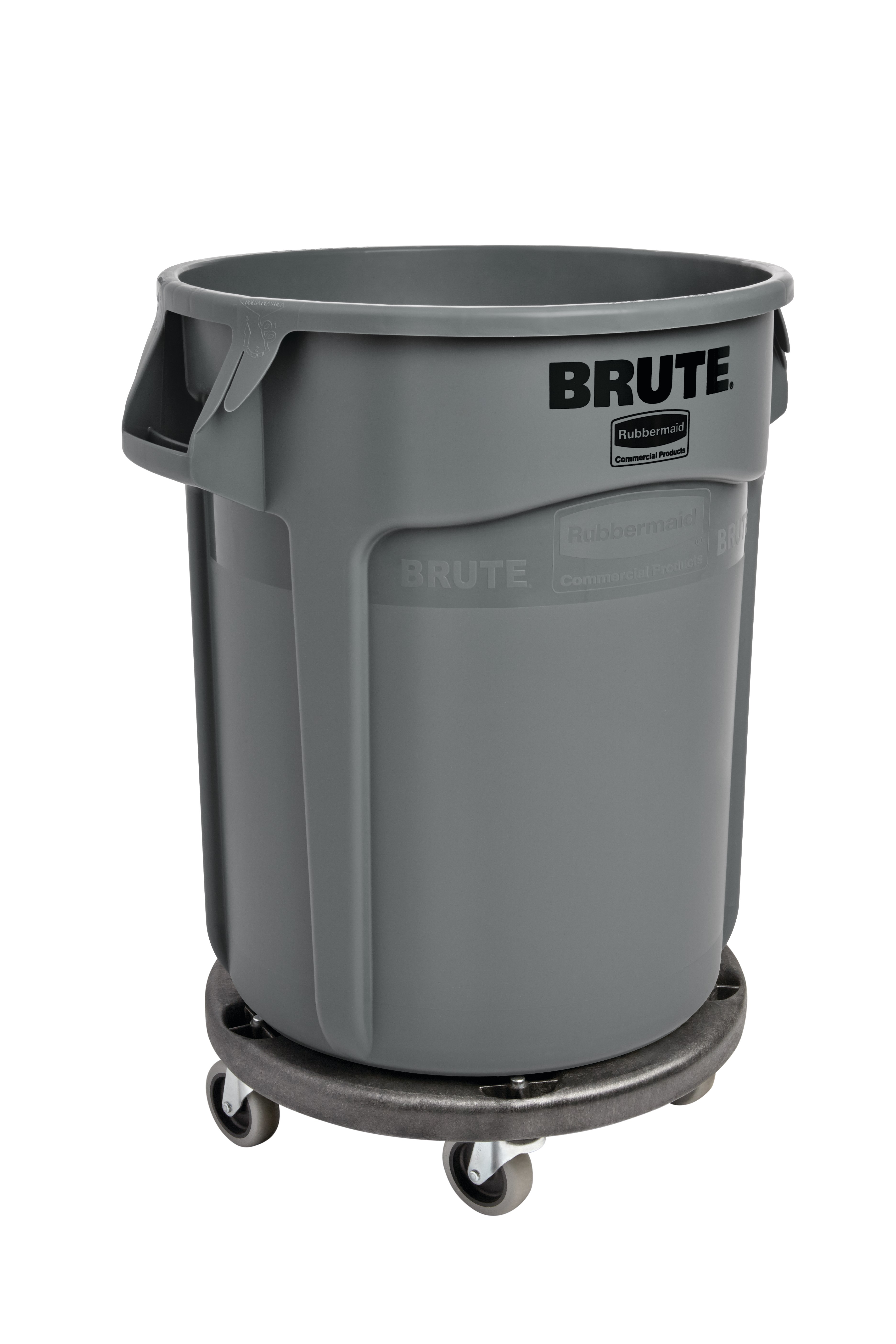The BRUTE® Dolly smoothly and efficiently transports 20, 32, 44, and 55-gallon BRUTE® containers easily and quickly.