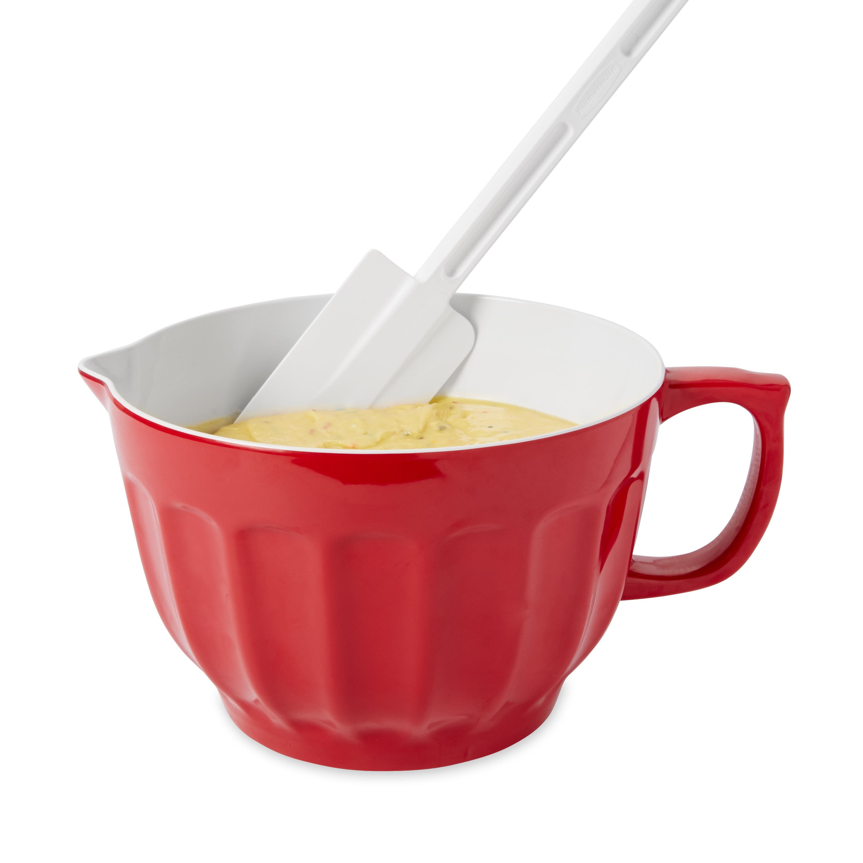 The Rubbermaid Commercial Rubber Spatula features a true rubber blade molded directly onto the handle.