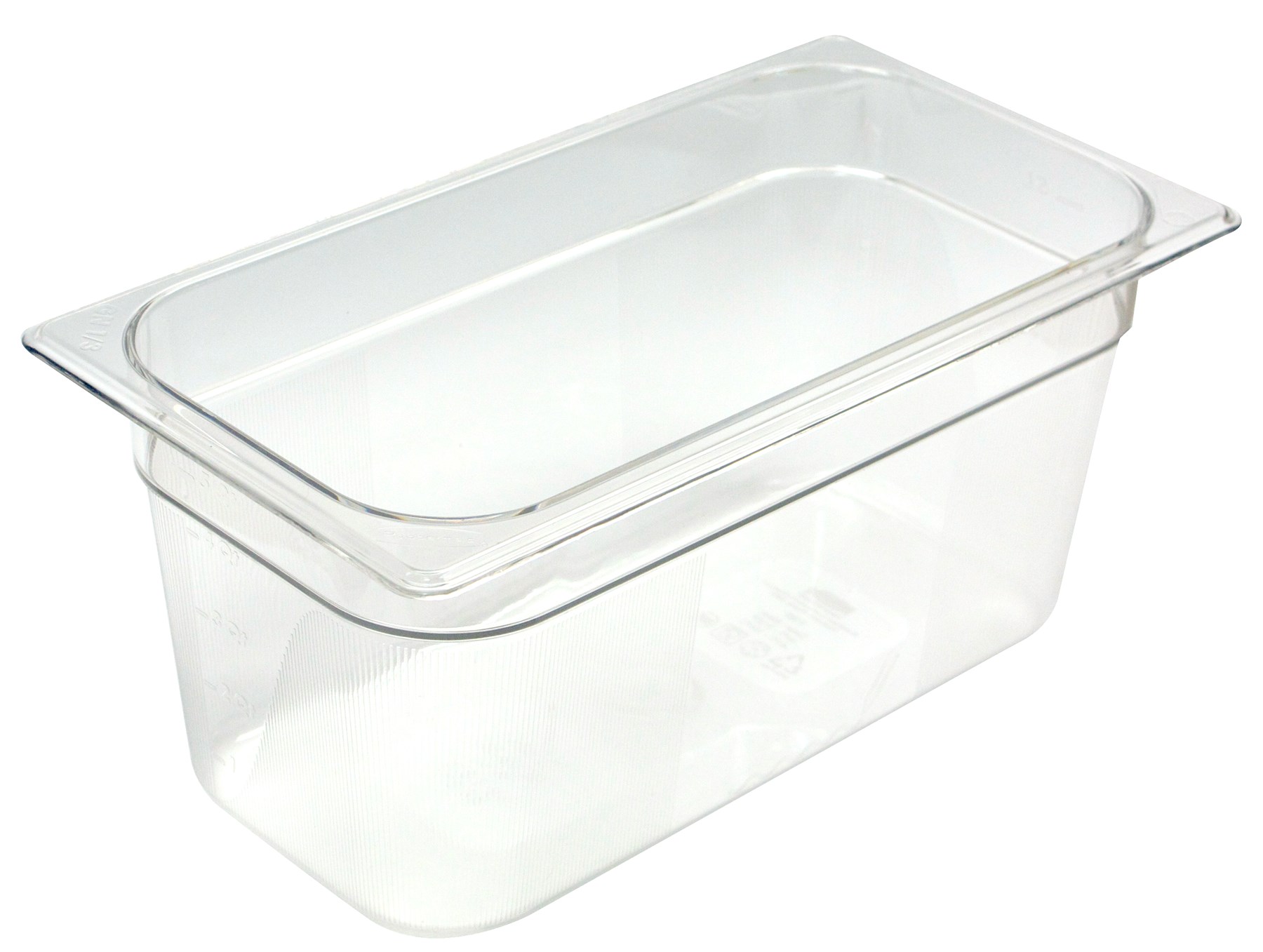 Clear, break resistant insert pans in industry standard, gastronorm sizes