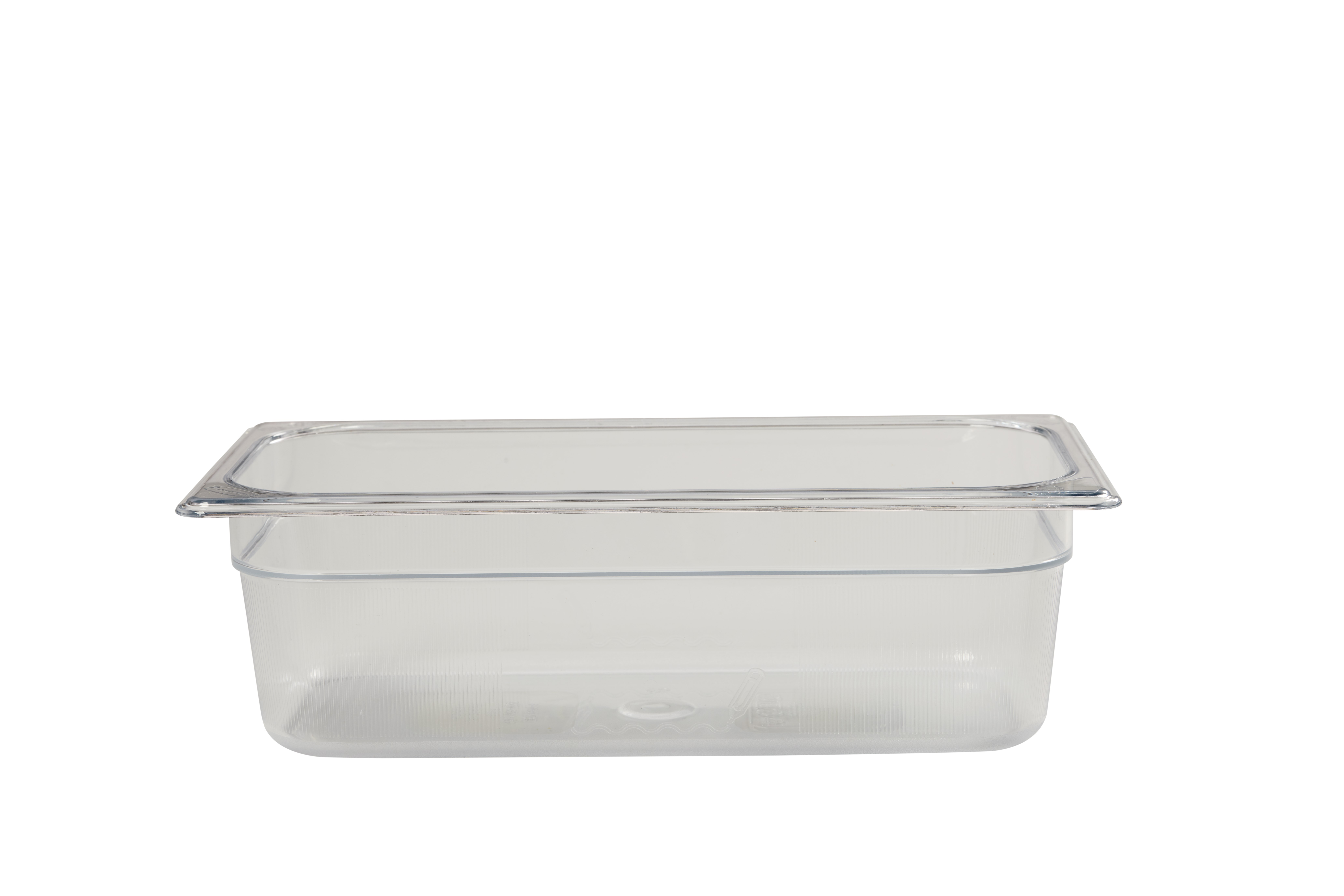 Clear, break resistant insert pans in industry standard, gastronorm sizes
