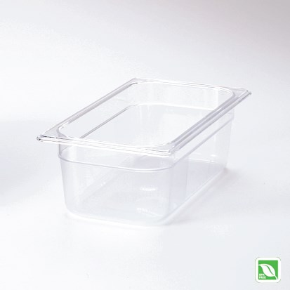 Clear, break resistant insert pans in industry standard, gastronorm sizes