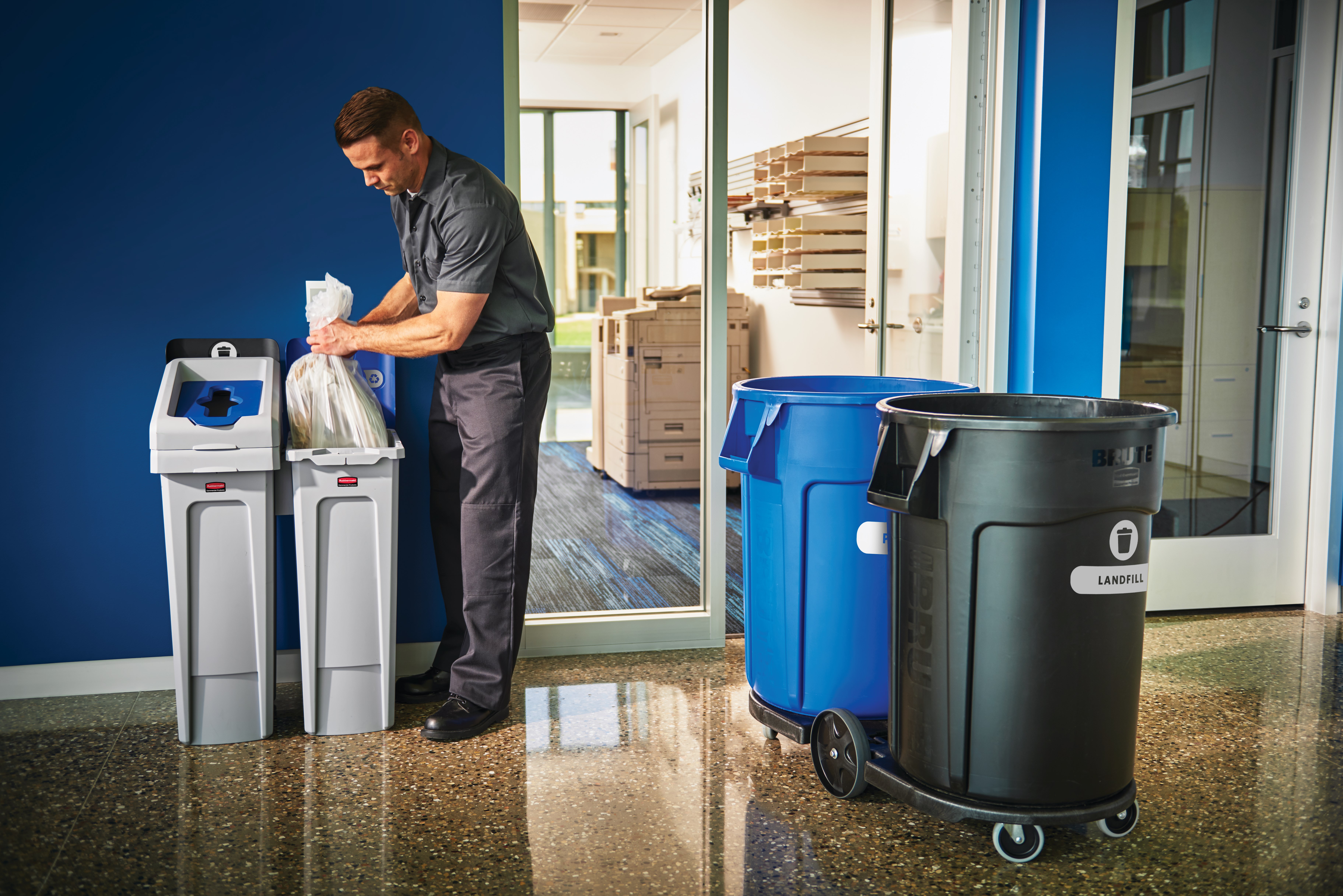 An adaptable recycling solution offers a front-of-house look with back-of-house functionality.
