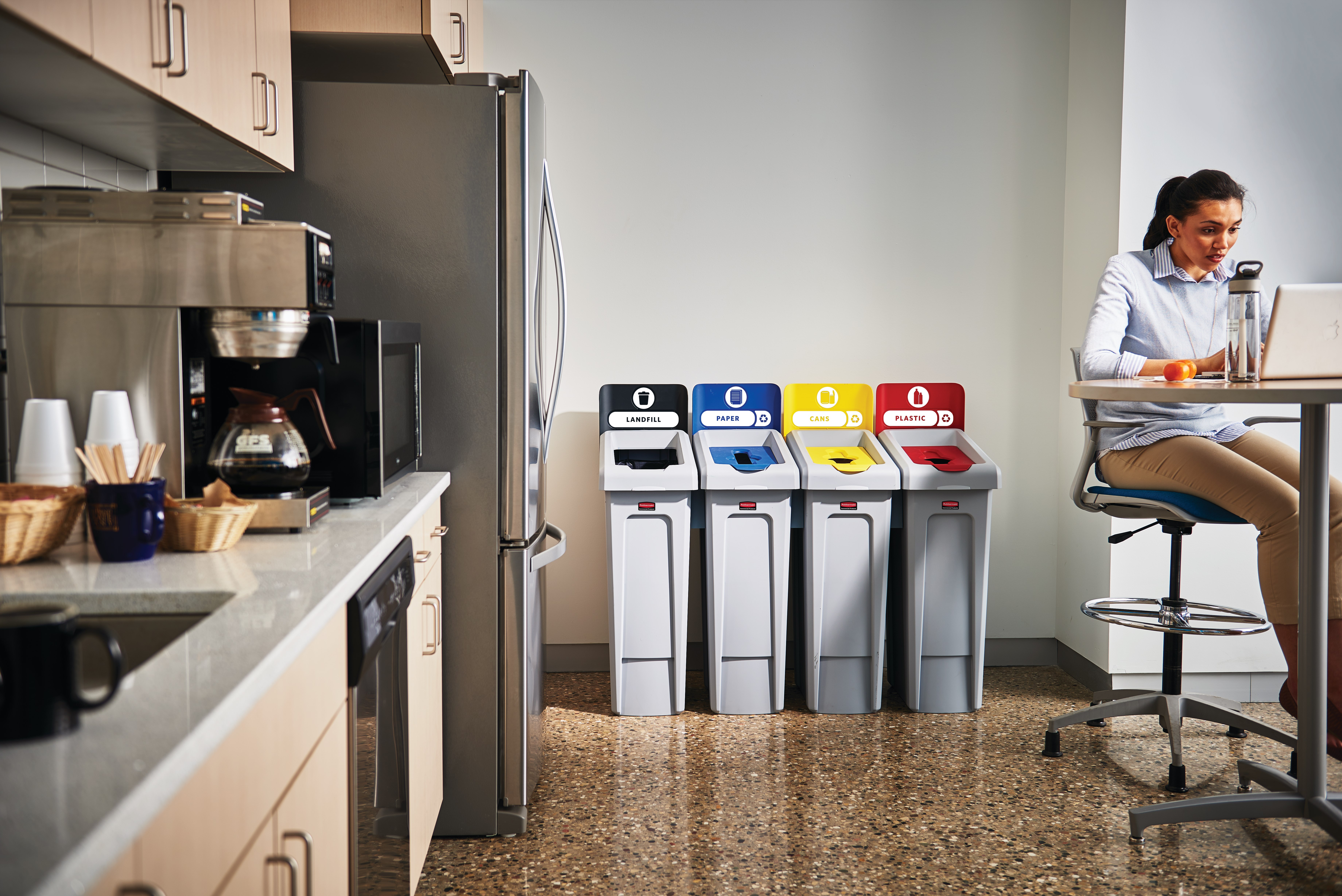 An adaptable recycling solution offers a front-of-house look with back-of-house functionality.