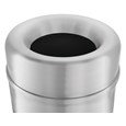 The Crowne Collection 30 Gallon FGAOT30 Decorative Indoor Waste Container has an attractive contemporary design with a curved open top that prevents objects from being placed on top of the can, keeping a neater overall appearance.