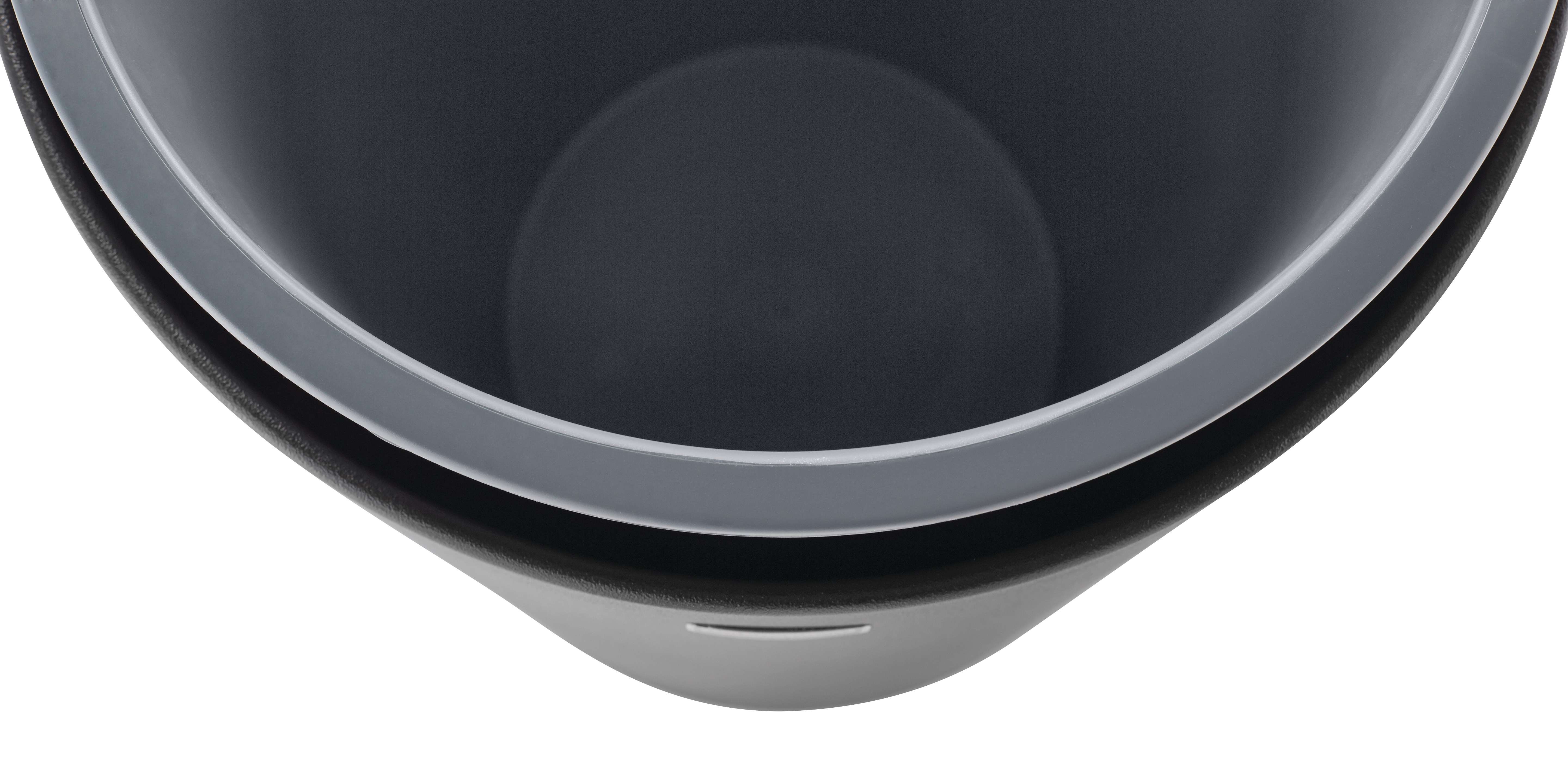 The Crowne Collection 30 Gallon FGAOT30 Decorative Indoor Waste Container has an attractive contemporary design with a curved open top that prevents objects from being placed on top of the can, keeping a neater overall appearance.