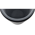 The Crowne Collection 30 Gallon FGAOT30 Decorative Indoor Waste Container has an attractive contemporary design with a curved open top that prevents objects from being placed on top of the can, keeping a neater overall appearance.