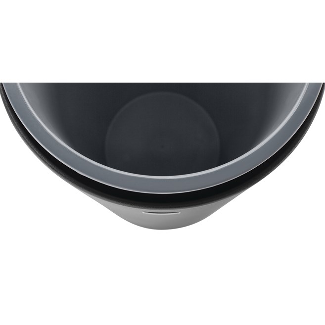 The Crowne Collection 30 Gallon FGAOT30 Decorative Indoor Waste Container has an attractive contemporary design with a curved open top that prevents objects from being placed on top of the can, keeping a neater overall appearance.