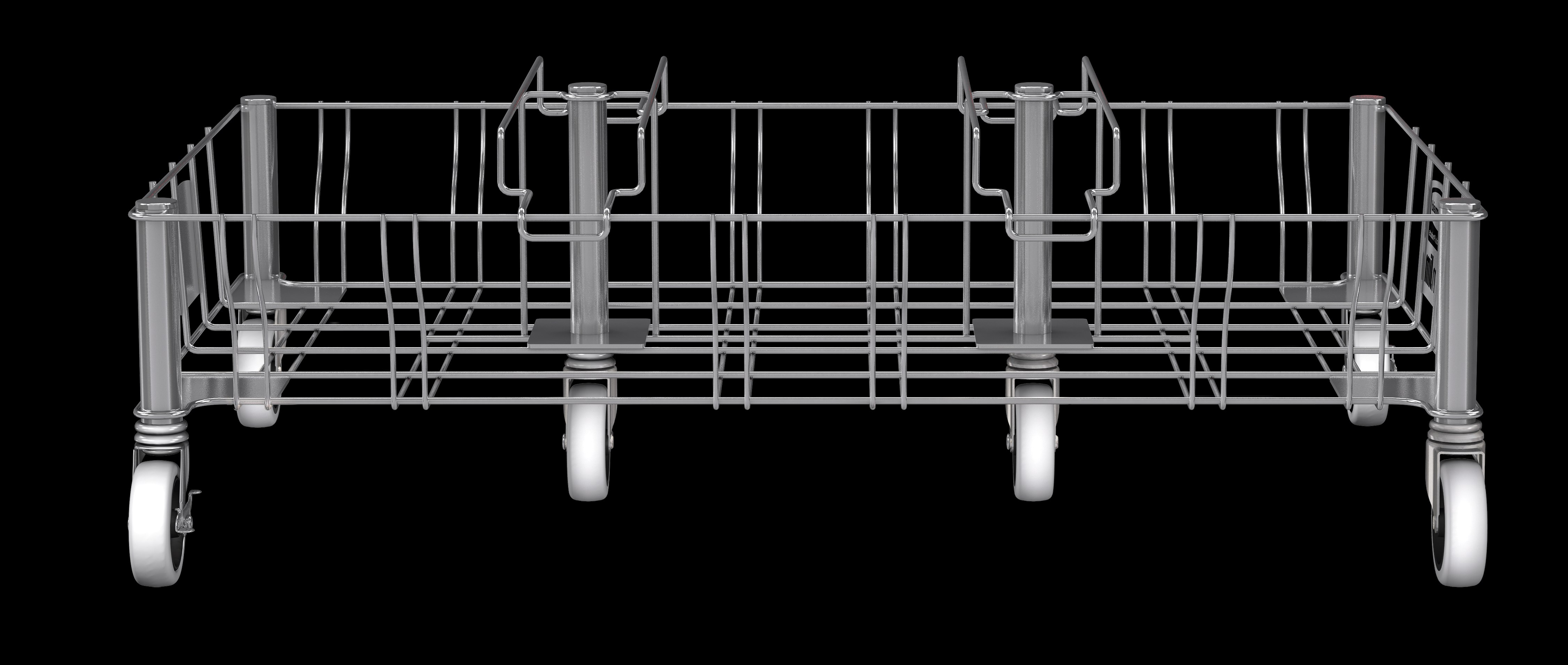 Slim Jim® Stainless Steel Triple Dolly is designed to support and transport Vented Slim Jim® containers smoothly and efficiently through any commercial facility.