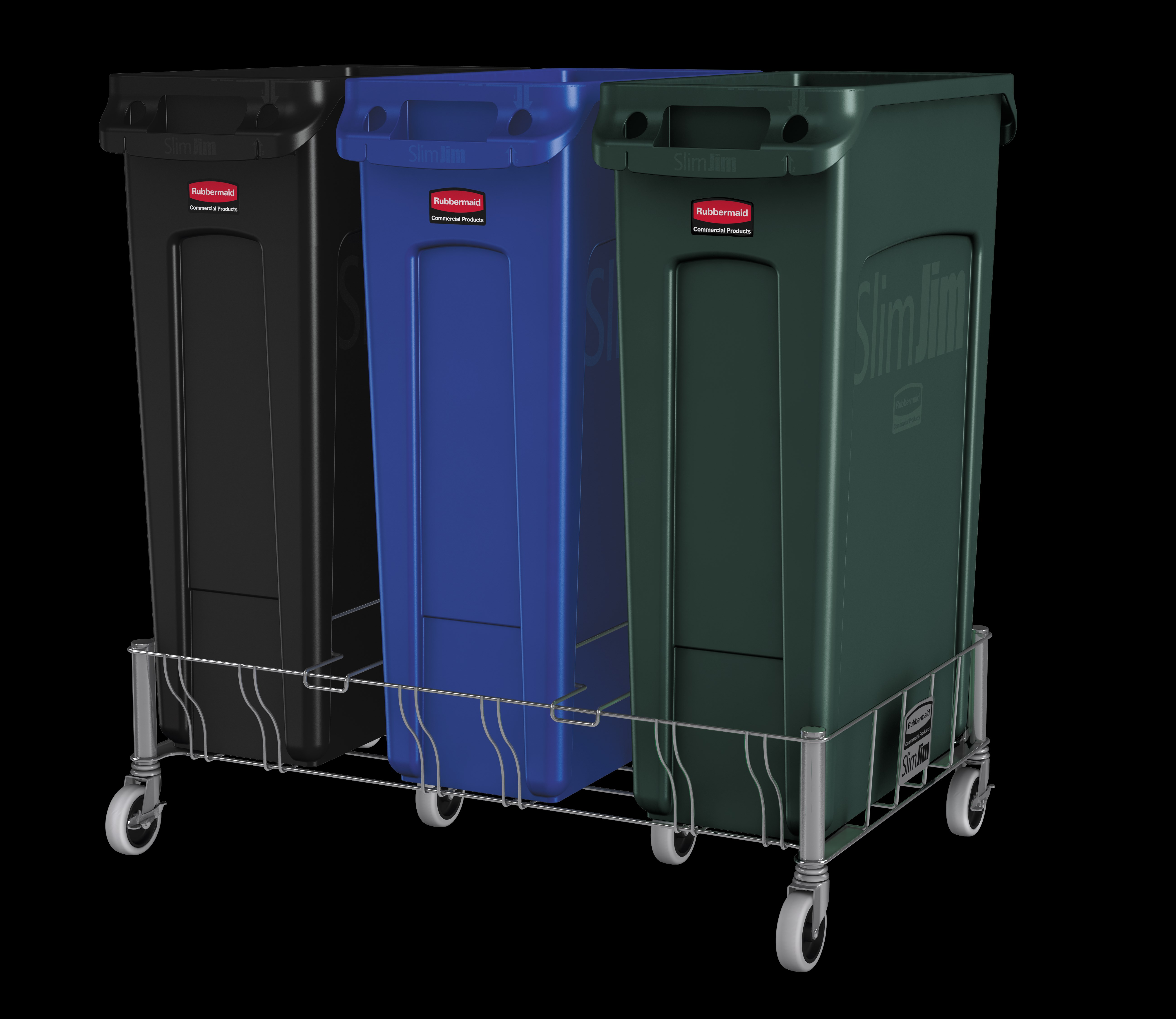 Slim Jim® Stainless Steel Triple Dolly is designed to support and transport Vented Slim Jim® containers smoothly and efficiently through any commercial facility.