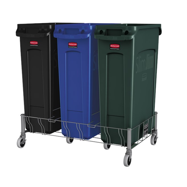 Slim Jim® Stainless Steel Triple Dolly is designed to support and transport Vented Slim Jim® containers smoothly and efficiently through any commercial facility.