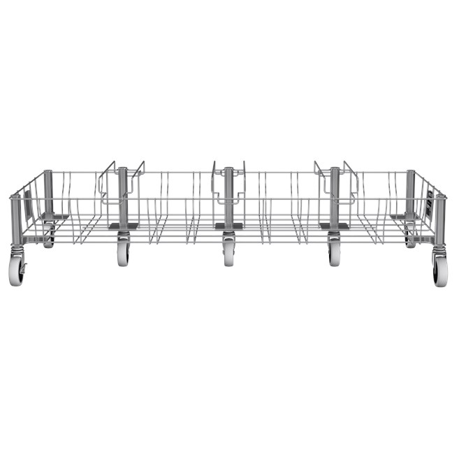 Slim Jim® Stainless Steel Quadruple Dolly is designed to support and transport Vented Slim Jim® containers smoothly and efficiently through any commercial facility.