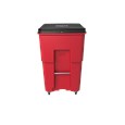 The Rubbermaid Commercial Medical Waste Rollouts with Casters are designed for use in the healthcare industry. Locking lids keep regulated medical waste secure, smooth contours make cleaning easier, and front swivel casters enable balanced maneuverability.