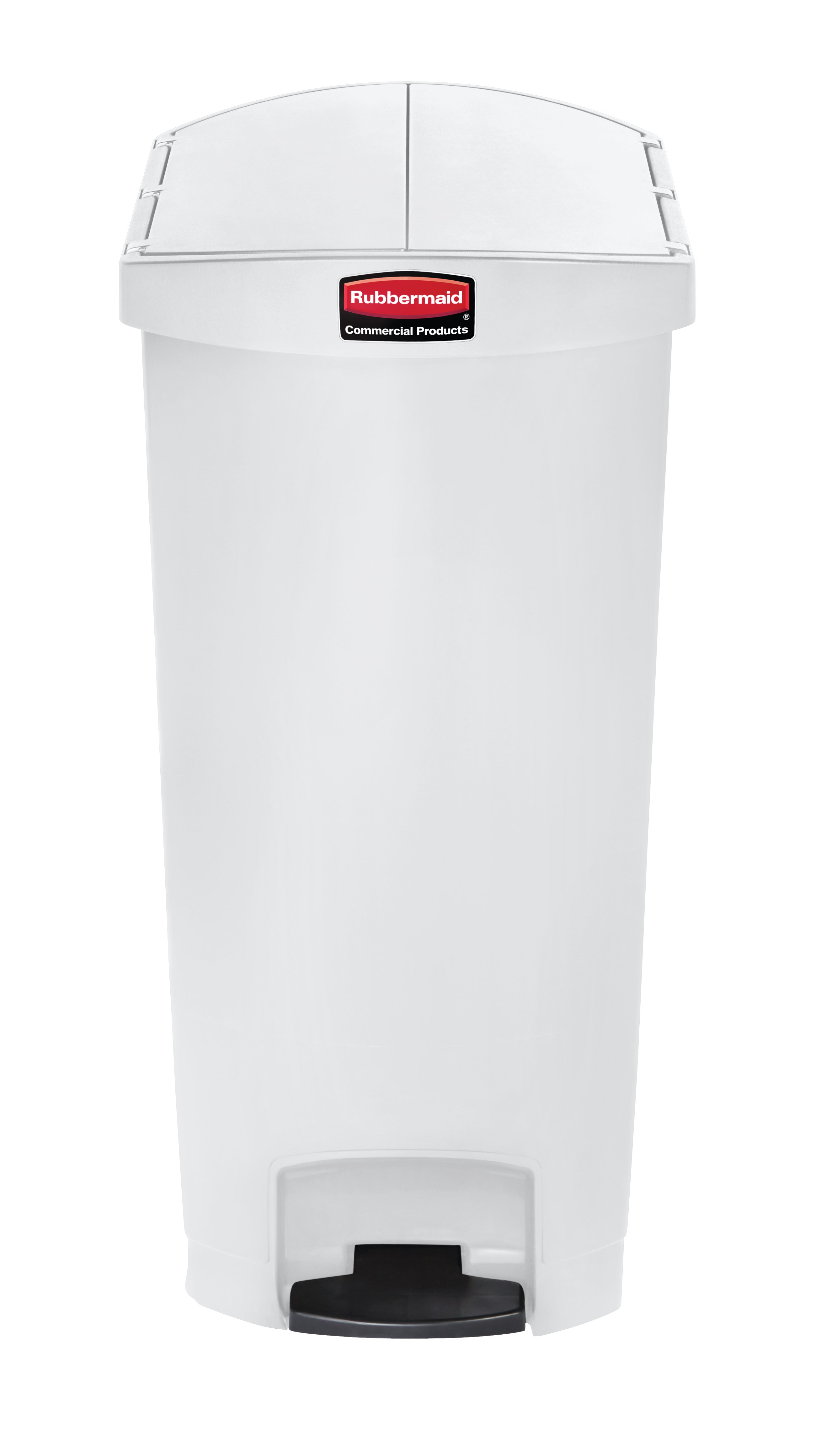 The Rubbermaid Commercial Streamline®  Step-On Container features a slim profile and small footprint to fit in tightest spaces. Streamline®  Step-On containers are constructed with premium-quality materials and meet the needs of any environment with efficiency, safety, and durability.