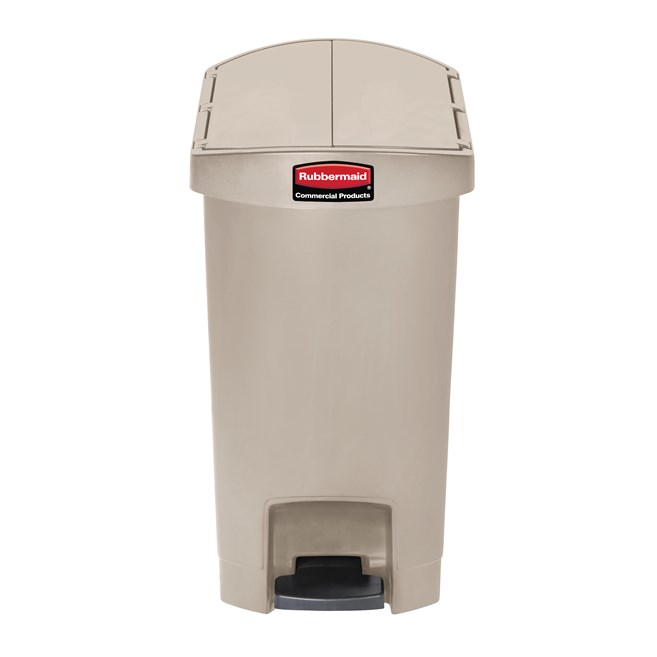The Rubbermaid Commercial Streamline®  Step-On Container features a slim profile and small footprint to fit in tightest spaces. Streamline®  Step-On containers are constructed with premium-quality materials and meet the needs of any environment with efficiency, safety, and durability.