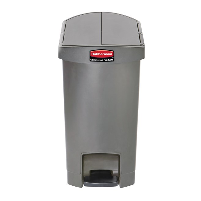 The Rubbermaid Commercial Streamline®  Step-On Container features a slim profile and small footprint to fit in tightest spaces. Streamline®  Step-On containers are constructed with premium-quality materials and meet the needs of any environment with efficiency, safety, and durability.
